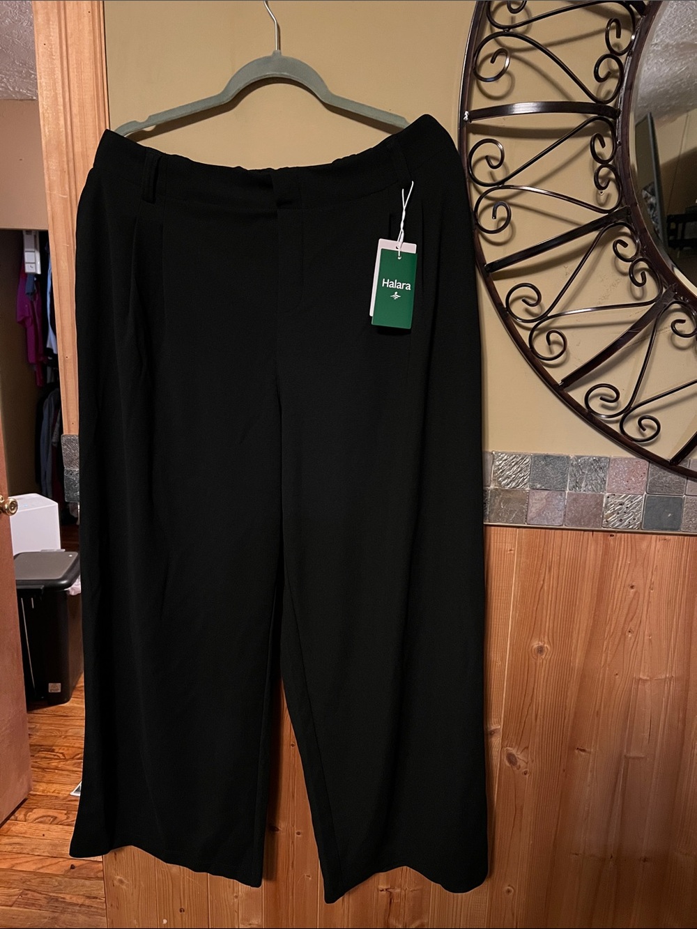 HALARA Black Wide Leg Trousers with High Rise